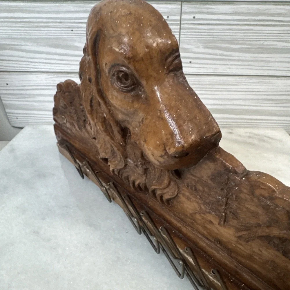 BS3 Vint chalkware Irish setter cocker spaniel rooster pheasant tie belt hanger